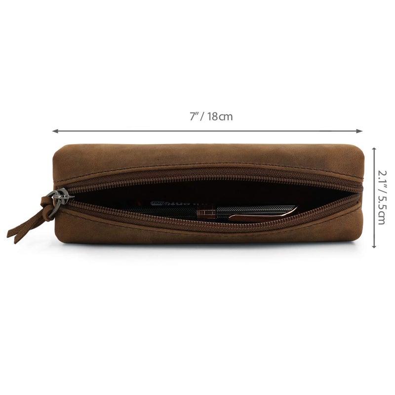 Londo Genuine Leather Zipper Pen, Pencil & Cosmetic Case - Image 2